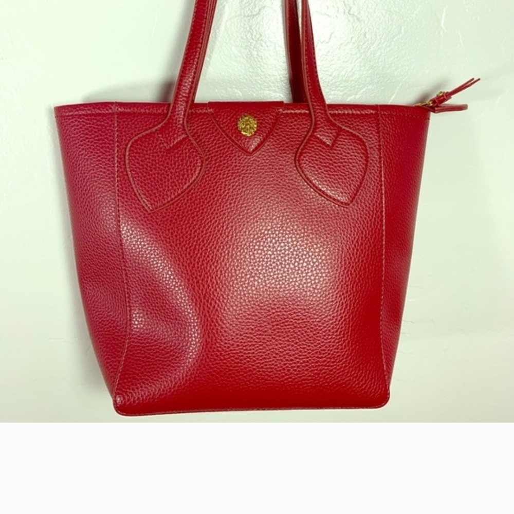 Anne Klein Elegant Red Vegan Leather New No Tags